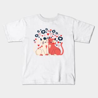 Valentine Cat Kids T-Shirt